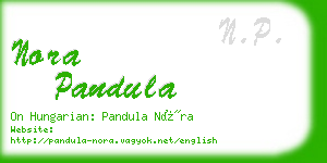 nora pandula business card